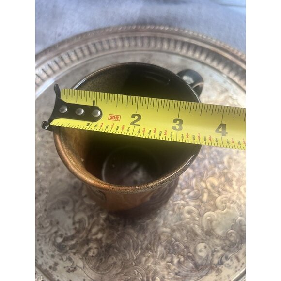 Rare Vintage Pottery Craft USA Large Coffee Mug 3D Flower Brown Black Glazed Cup - Picture 7 of 7